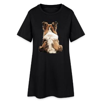 Chien de berger Shetland - Robe T-shirt Femme - noir - Devant
