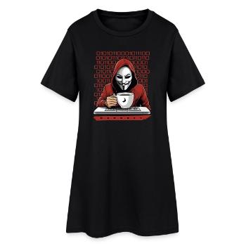 Anonymous Hacker - Frauen T-Shirt-Kleid - Schwarz - Vorne