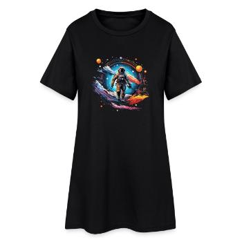 Astronaut in Space Design - Women’s T-Shirt Dress - black - Front