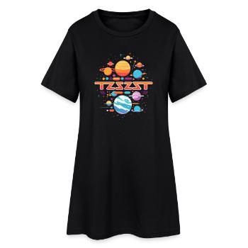 Conception de la planète - Robe T-shirt Femme - noir - Devant