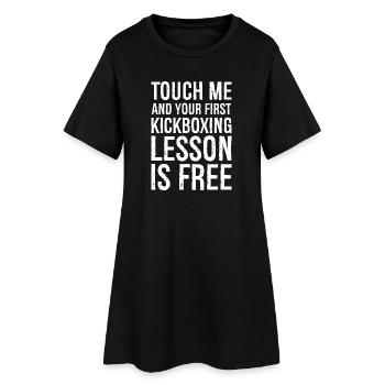 Touchez-moi et votre premier cours de kickboxing est gratuit - Robe T-shirt Femme - noir - Devant