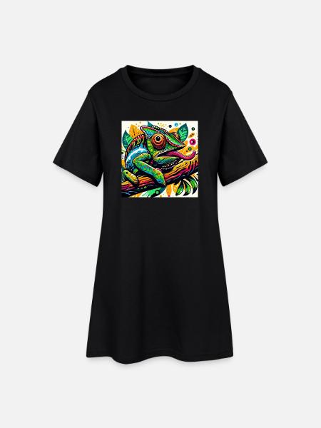 Caméléon - Robe T-shirt Femme - noir