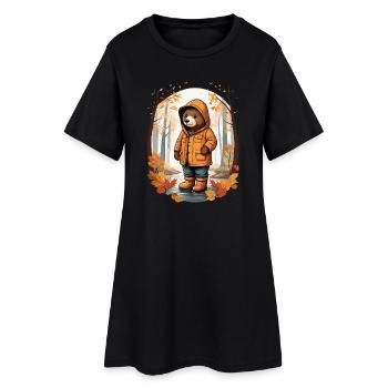 Cute Bear - Women’s T-Shirt Dress - black - Front