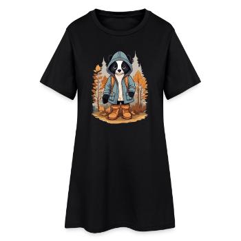 Mignonne Skunk - Robe T-shirt Femme - noir - Devant