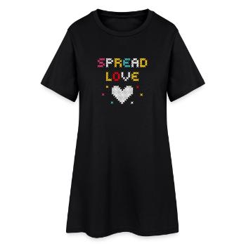 Love Pixel Heart Design créatif - Robe T-shirt Femme - noir - Devant