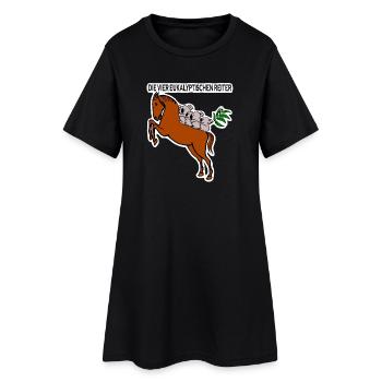Eukalyptische Reiter - Frauen T-Shirt-Kleid - Schwarz - Vorne