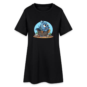 Desperate Fish Pollution Shirt - Women’s T-Shirt Dress - black - Front