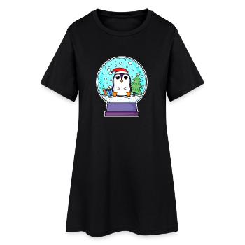 Pingouin Noël - Robe T-shirt Femme - noir - Devant