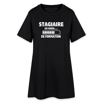 stagiaire, formation, apprenti - Robe T-shirt Femme - noir - Devant