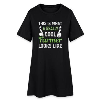 Bauer Landwirt Bäuerin Landwirtin - Frauen T-Shirt-Kleid - Schwarz - Vorne