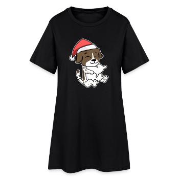 German Shorthaired Dog Animal Christmas - Women’s T-Shirt Dress - black - Front