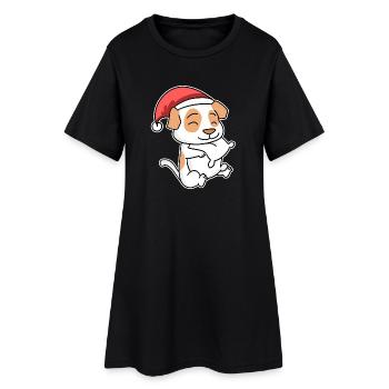 Jack Russell Terrier Hund Tier Weihnachten - Frauen T-Shirt-Kleid - Schwarz - Vorne