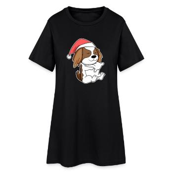 Cavalier King Charles Spaniel Hund Tier - Frauen T-Shirt-Kleid - Schwarz - Vorne