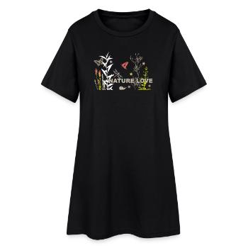 Prairie d’amour nature avec des insectes - Robe T-shirt Femme - noir - Devant
