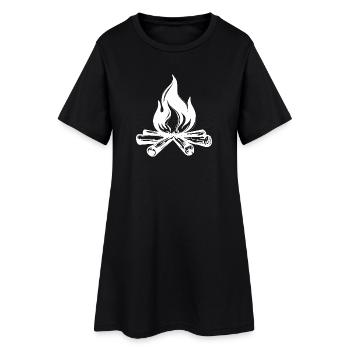 Feu de camp Camping Randonneurs Vacances Camping Nature - Robe T-shirt Femme - noir - Devant