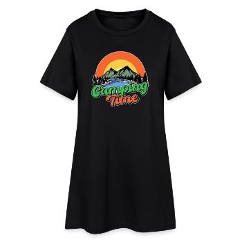 Mountains, Camping, Nature, Relaxing, Hiker, Statement - Women’s T-Shirt Dress - black - Front