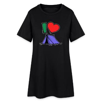 Déclaration de camping Randonneur Coeur Wanderlust Tentes - Robe T-shirt Femme - noir - Devant