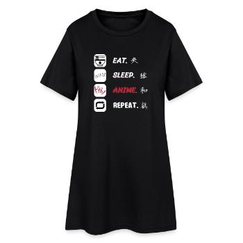 Eat Sleep Anime Repeat - Robe T-shirt Femme - noir - Devant