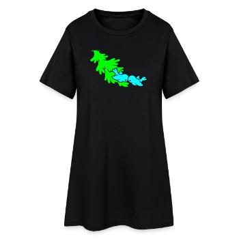 Winter - Frauen T-Shirt-Kleid - Schwarz - Vorne