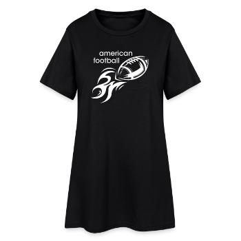 american football ball sport Feuer Wurf Symbol - Frauen T-Shirt-Kleid - Schwarz - Vorne