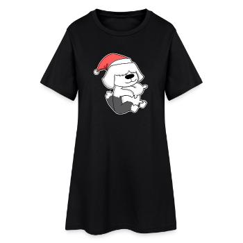 Mouton, Caniche, Chien, Animal, Noël - Robe T-shirt Femme - noir - Devant