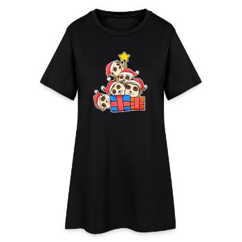 Suricate sapin de Noël Noël - Robe T-shirt Femme - noir - Devant