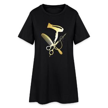 coiffeur, coiffeuse, salon de coiffure - Robe T-shirt Femme - noir - Devant