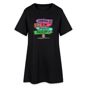 Déclaration de camping Camping-car Coeur Camper Relax - Robe T-shirt Femme - noir - Devant
