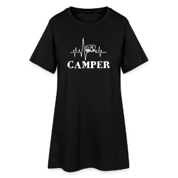 Camper Dire Camping Camping-car Vacances Vacances - Robe T-shirt Femme - noir - Devant