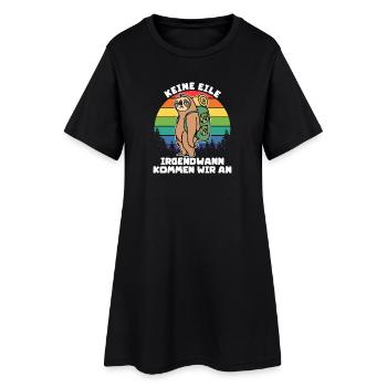 Wanderlust Camping Wanderer Ferien Chillen Natur - Frauen T-Shirt-Kleid - Schwarz - Vorne