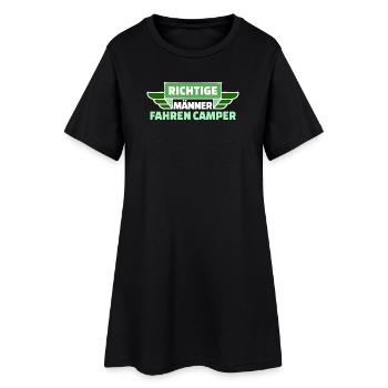 Camping Wanderer Camper Wanderlust Statement - Frauen T-Shirt-Kleid - Schwarz - Vorne