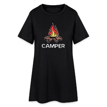 Feu de camp disant Camper Camping camping - Robe T-shirt Femme - noir - Devant