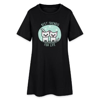 Meilleurs amis pour la vie - Robe T-shirt Femme - noir - Devant