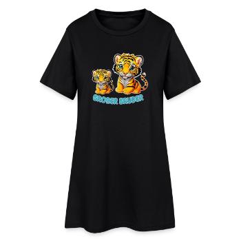 Großer Bruder Tiger - Frauen T-Shirt-Kleid - Schwarz - Vorne