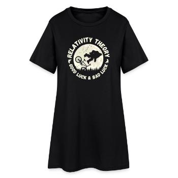 Théorie de la relativité - Bonne chance et malchance - Robe T-shirt Femme - noir - Devant