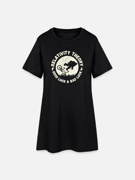 Relativitätstheorie - Glück und Pech - Frauen T-Shirt-Kleid - Schwarz