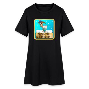 DANKESCHÖN WINTERDIENST - SCHNEERÄUMEN HUHN - Frauen T-Shirt-Kleid - Schwarz - Vorne