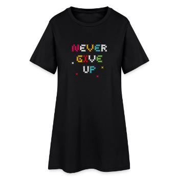 Conception de t-shirt à motif vif au point de croix - Robe T-shirt Femme - noir - Devant