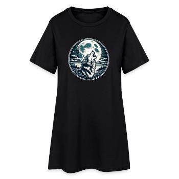 Lupine neighs at the full moon - Women’s T-Shirt Dress - black - Front