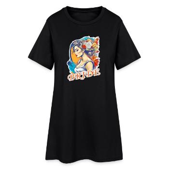 Braut - Frauen T-Shirt-Kleid - Schwarz - Vorne