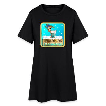 POULET D’HIVER - MERCI POUR LE DÉNEIGEMENT - Robe T-shirt Femme - noir - Devant