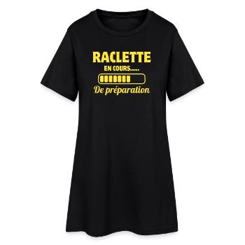 raclette, fromage fondu, station de ski - Robe T-shirt Femme - noir - Devant