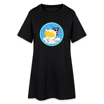 Poulets d’hiver de neige - Robe T-shirt Femme - noir - Devant