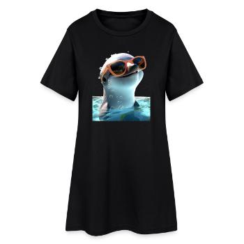 Dolphin Sunglasses Love Dolphins Cute Dolphin - Women’s T-Shirt Dress - black - Front