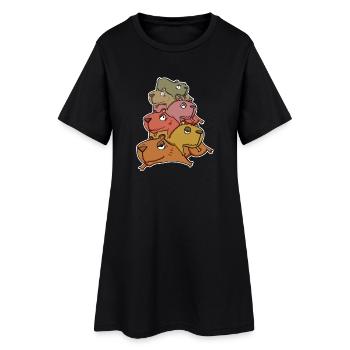 Capybara Tas de Capybara - Robe T-shirt Femme - noir - Devant