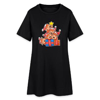 Arbre de Noël Bison Noël - Robe T-shirt Femme - noir - Devant