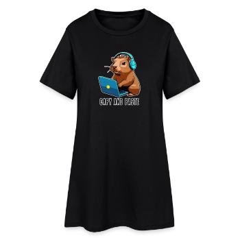 Capybara avec Joke Capy et Pâte - Robe T-shirt Femme - noir - Devant