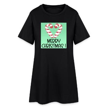 MERRY CHRISTMAS GREETINGS SWEETS - Women’s T-Shirt Dress - black - Front