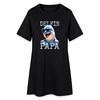 Dolphin Dad Daddy Dolphins Father's Day Dolphin Dad - Women’s T-Shirt Dress - black - Front