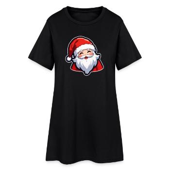 Weihnachtsmann - Frauen T-Shirt-Kleid - Schwarz - Vorne